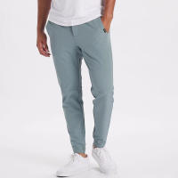 Pantalones informales de seda de hielo para hombre, finos, europeos, sencillos, lisos y elásticos, verano 2025 - details 0