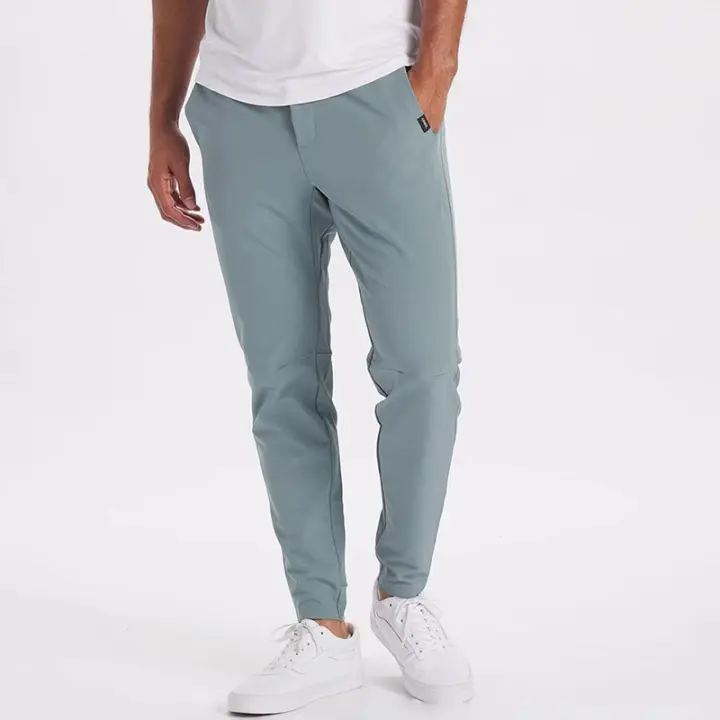 Pantalones informales de seda de hielo para hombre, finos, europeos, sencillos, lisos y elásticos, verano 2025 - 1