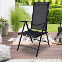 2X Sillas de Jardín Plegables Antracita Asiento Ligero Aluminio Silla Reclinable 8 Posiciones hasta 120Kg - details 1