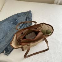 Nuevo bolso de paja tejido de verano, bolso de hombro de paja informal bohemio para mujer y niña - details 6