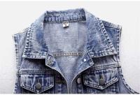 Chaqueta Corta Bordada para Mujer Chaleco Denim Perforado con Cuentas Moda de Abrigo Exterior para Niñas 2024 - details 6