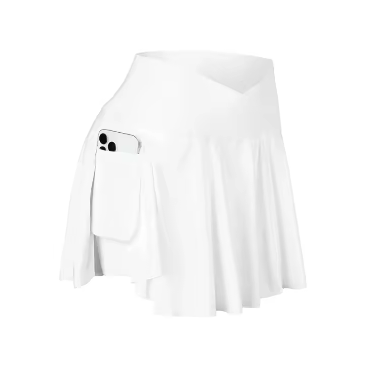 Falda de tenis para mujer con bolsillos cruzados de cintura alta, faldas de golf atléticas, faldas de entrenamiento para correr 2 en 1 - 1