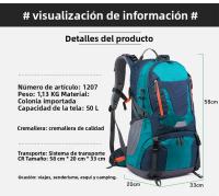 2025 nueva Mochila deportiva al aire libre Bolsa de montañismo 50L Senderismo para hombres y mujeres Bolsa para acampar Mochila de viaje Regalo - details 0