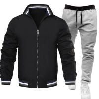 Chaqueta deportiva de dos piezas para hombre, color sólido, informal y - details 3