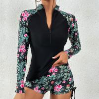 Bañador de manga larga para mujer, conjunto de Tankini deportivo para surfear, ropa de playa, trajes de baño de dos piezas para piscina - details 0
