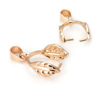 Colgantes de hojas de árbol de latón de Color dorado de 18K, cierres, collares con conector, suministros para fabricación de joyas, accesorios Diy - details 8