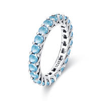 Anillos de circonia cúbica para mujer, Plata de Ley 2024 925 auténtica, cielo estrellado, amor, joyería de compromiso de boda, regalo de cumpleaños - details 0