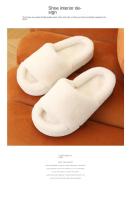 Zapatillas de algodón de invierno para hombre y mujer, bonito diseño de felpa con estilo de piel, calidez antideslizante para el hogar - details 4