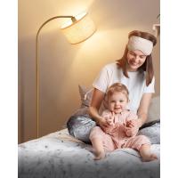 Lámpara de Pie Minimalista Pantalla de Lino Beige, Bombilla LED, Ajustable para Dormitorio, Salón, Oficina Dorado - details 7