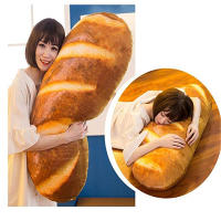 Almohada con forma de pan de aperitivo de simulación 3D divertida, cojín Lumbar suave, juguete de peluche, almohada oblonga, regalo único para amigos - details 4