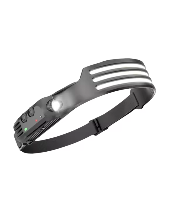Lámpara Frontal LED Recargable Con Sensor Batería Integrada 5 Modos De Iluminación Para Pesca Camping Ciclismo Y Correr - 1