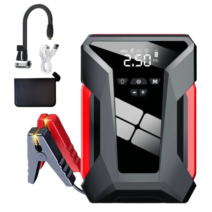 Arrancador de Batería de Coche Multifuncional Bomba de Aire 39800mAh, Potencia de Emergencia Automotriz, Inflador de Neumáticos 150PSI, Banco de Energía Portátil - 1