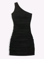 Vestido ajustado plisado de un solo hombro sexy para mujer de verano falda que cubre el trasero - details 0