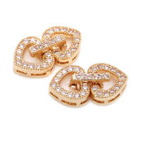 Conector de Estrella Redondo de Brasso y Zirconio de 18K Oro Accesorios de Joyería DIY para Collares y Pulseras Hecho en China - details 2
