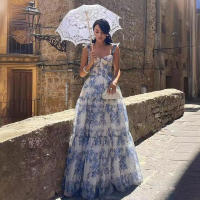 Nuevo vestido de noche largo y elegante de organza con hombros descubiertos para mujer, moda primavera verano - details 4