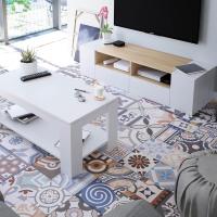 TV, Mueble de Salón, Juego de Muebles, Modelo Tamiko, Acabado en Blanco Artik y Roble Canadiense, Medidas: 138 cm (Ancho) x 36 cm (Alto) 42 cm (Fondo) - details 7