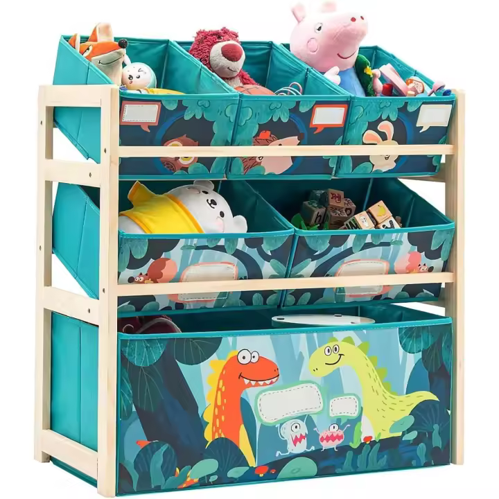 Organizador de Juguetes para Niños con 6 Cajas de Colores Estante de Libros para Niños sin Tejido - 1