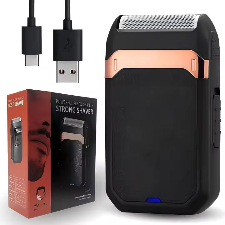 Maquinilla de afeitar eléctrica para hombres Maquinilla de afeitar recíproca impermeable Recortadora de barba de precisión inalámbrica Maquinillas de afeitar recargables por USB Productos de afeitado y depilación - 1