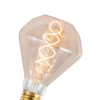 Bombilla Edison Vintage de 4W, bombilla LED amarilla cálida de 2300K, filamento suave Retro E27, corazón de cinco estrellas, G95, diamante para lámpara de decoración - details 17
