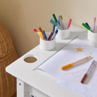 Juego de mesa infantil y 2 sillas de madera, organizador de juguetes multifuncional con 8 cestas y 1 compartimento, 87 x 50 x 50 cm - details 34
