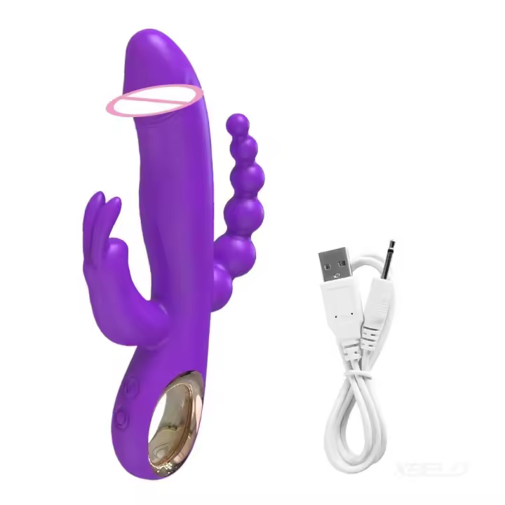 Vibrador de Aguja de Conejo 3 en 1 Estimulador de Clítoris y G Spot para Mujer Masajeador de Vagina - 1
