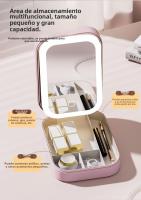 Bolsa de Almacenamiento para Cosméticos con Espejo LED de un Lado, Recipiente de Almacenamiento con Espejo Iluminable de Alta Elegancia y Ecológica, con Divisores y Diferentes Tonos de Luz - details 9
