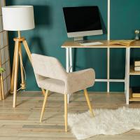 Juego de 2 Sillas de Comedor Escandinavas, Sillón Tapizado en Tela con Reposabrazos y Patas Metálicas para Cocina/Salón - details 3