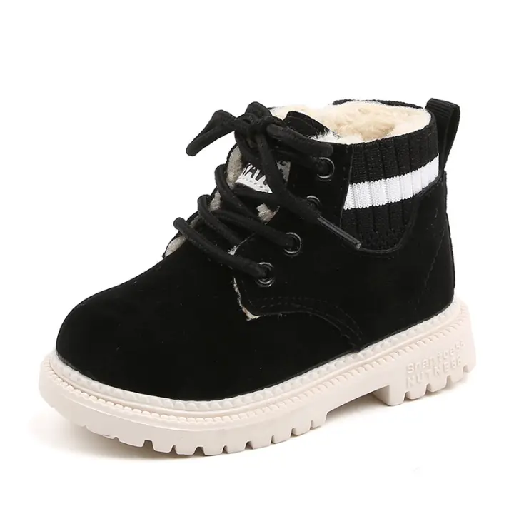 Botines de nieve para niños pequeños, botas cortas de algodón cálidas Vintage, botas con cremallera, moda de invierno - 1