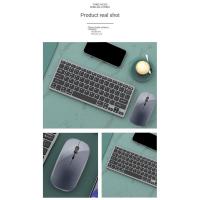 Kit de teclado y ratón inalámbricos, recargable, 2,4G, Bluetooth, teclas combinadas para IOS/Android/Windows, gris - details 5