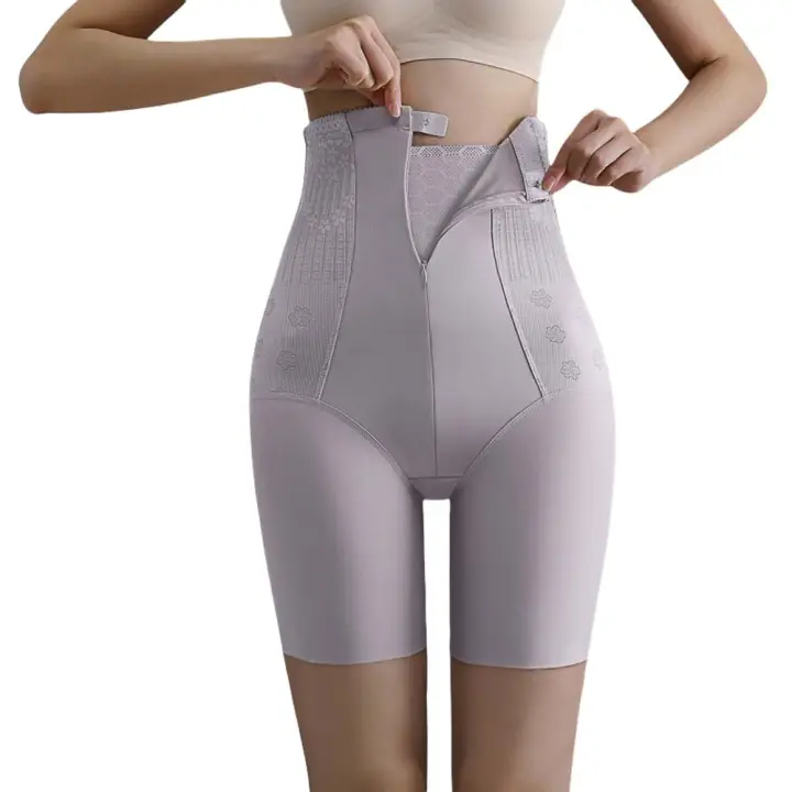 Con cremallera, bragas levantadoras de glúteos para mujer, ropa interior de cintura alta, faja, bragas, calzoncillos adelgazantes, contracción del vientre sin costuras - 1