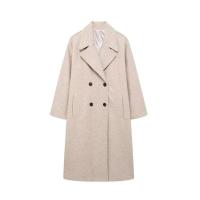 2024 otoño nuevo estilo europeo y americano doble botonadura solapa de manga larga de lana suave chaqueta suelta - details 7