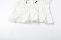 BUNO-Conjunto de 2 piezas fruncido de estilo dulce de gato extraño para mujer, camisola fruncida Sexy con cuello bajo y espalda descubierta + faldas con capas, ropa de calle de moda Y2K - details 10