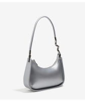 Nueva bolsa baguette plateada de verano, casual, nicho, simple, moda versátil, solo hombro, axila, pequeña, para mujer. - details 6