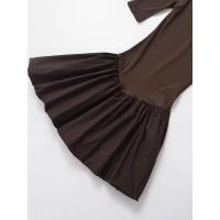 Nuevo Vestido Mini Ajustado y Acampanado de Mujer con Diseño de Parches, Manga Corta y Cuello Redondo para Otoño e Invierno. - details 4