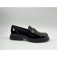 Zapatos casual británicos de mujer con suela gruesa y parte superior de un solo cordón, cuero negro ligero, nueva colección - details 0