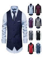 Chaleco de traje azul, chaqueta chalecos sin mangas de negocios para hombre, talla asiática S-6XL, chaleco para fiesta de boda, rojo, morado, negro y gris - details 2