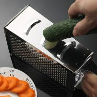 Práctico rallador de acero inoxidable 4 en 1, utensilios de cocina, cepillo multifuncional para ajo y jengibre, picador de cocina y verduras - details 1