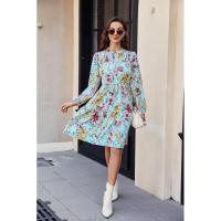Vestido de manga larga para mujer, falda de pastel floral informal elegante para moda joven nueva - details 9