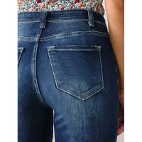 Pantalones vaqueros de mezclilla de cintura alta para mujer Pantalones deshilachados rasgados de estilo coreano - details 6