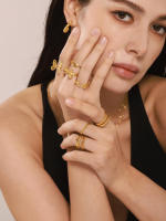 Mujeres de moda geométrica modelo Único de Maple inoxidable Anillo de joyería de moda Irregular Dedo Abierto Anillo para Niños Fiesta Cumpleaños Gift - details 1