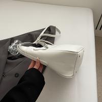 Bolso de hombro elegante para mujer de verano 2025: correa suave y ajustable, cierre de cremallera, diseño minimalista elegante en color crema con detalles marrones, bolso cruzado versátil | Bolso elegante | Forro de poliéster, bolso - details 12