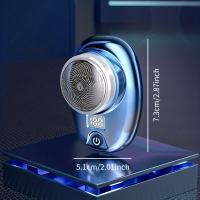 Mini Afeitadora eléctrica portátil de viaje, afeitadora afilada de acero inoxidable con borde giratorio, recargable - details 5
