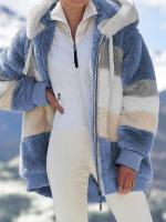 Chaqueta de invierno para mujer, sudadera con capucha de talla grande, cálida, de felpa, con relleno de bolsillo con cremallera, chaqueta holgada - details 16