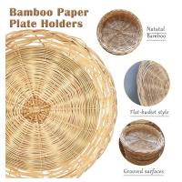 Paquete de 8 soportes para platos de papel de bambú, 10 pulgadas, reutilizables para platos de cena, cestas de papel de mimbre tejidas a mano - details 5