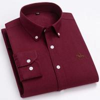 Camisas de caballo bordadas para hombre, ropa de calle de gran tamaño, 2025 algodón, Oxford, informal, manga larga, talla grande, 100% - details 12