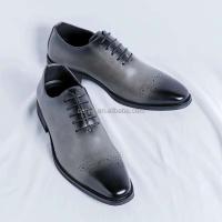Nuevo vestido de zapato de lujo de cuero para hombre, talla 46, con cordones, zapatos de boda deportivos puntiagudos, moda de fábrica de Wenzhou - details 2