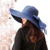 Sombreros de paja de verano con lazo para mujer, gorro con protección solar transpirable para vacaciones y playa, sombrero con visera - details 1