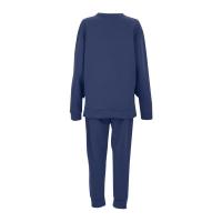 2025 Conjunto deportivo informal de dos piezas para mujer, sudadera con cuello redondo, pantalones largos con sandalias, color sólido - details 3