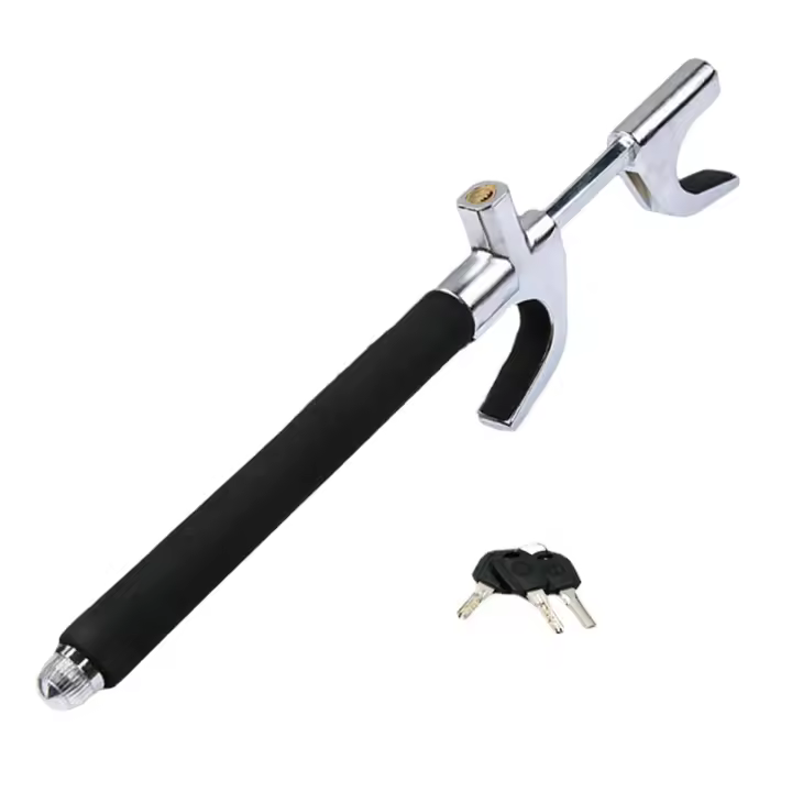 Candado Universal para volante de coche, cerradura antirrobo ajustable para vehículo con 3 Llaves y seguridad - 1