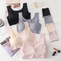 Sujetador acolchado de seda de hielo suave sin aros, chaleco ultrafino, Tops, sujetador sin costuras, ropa interior refrescante por aire, sujetador de realce para mujer, regalo - details 2